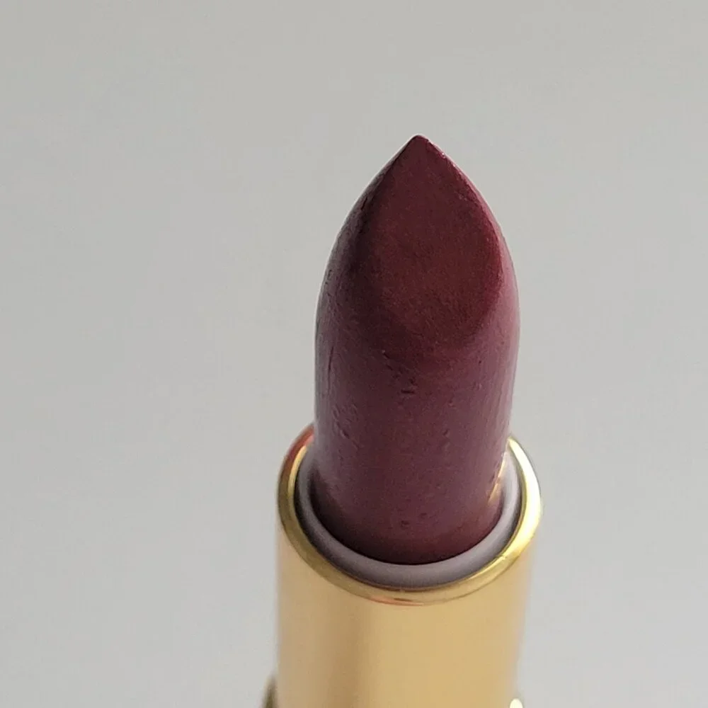 Estee Lauder Pure Color Long Lasting Lipstick 123 FIG Gold Case Preowned